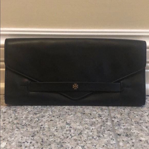 Tory Burch Black Leather Clutch - Picture 1 of 7